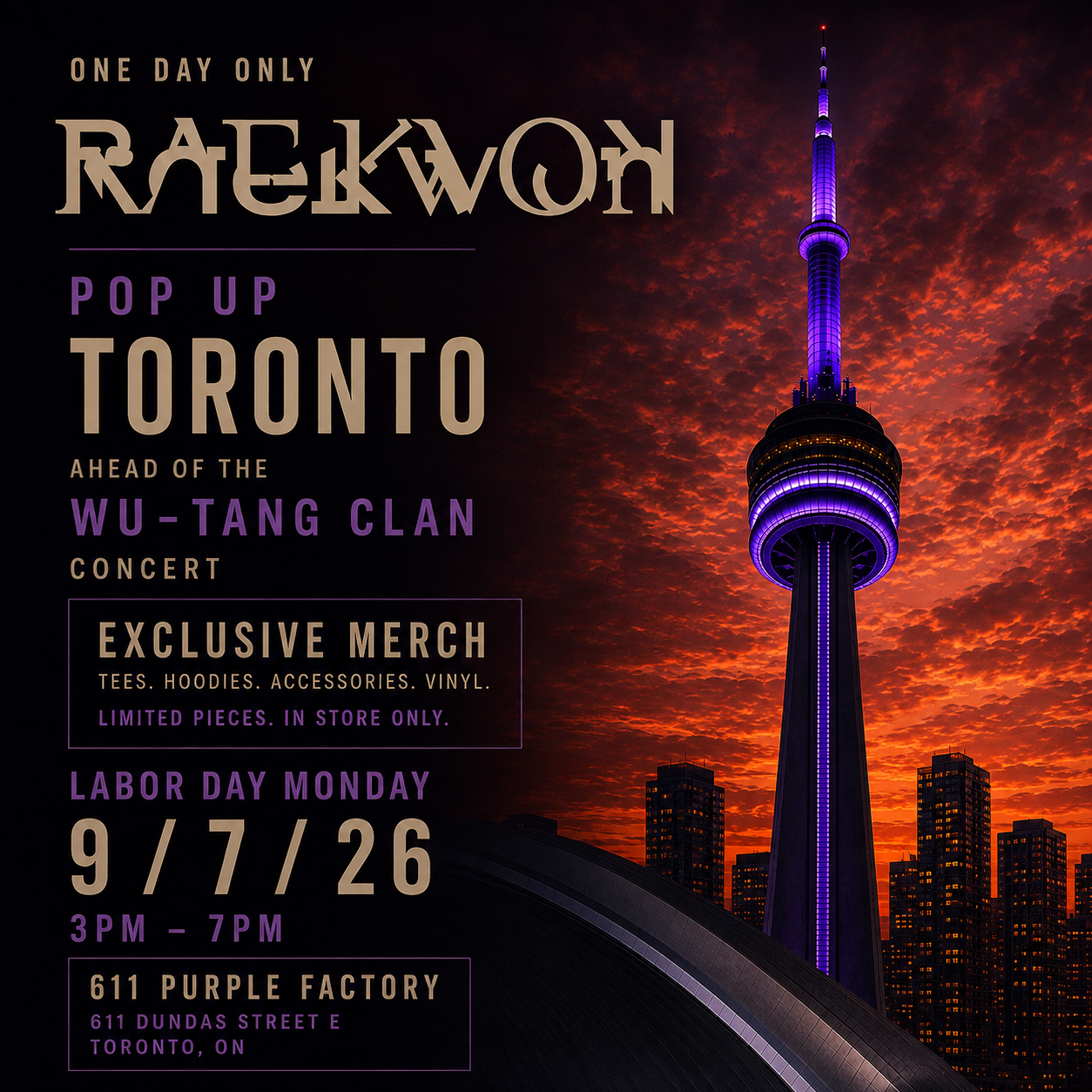Raekwon Pop Up Toronto
