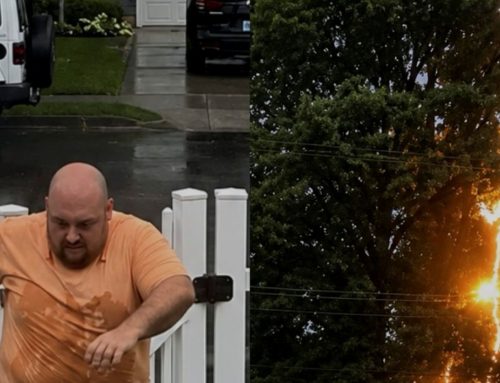 Caught on Camera – Man Survives Lightning Strike