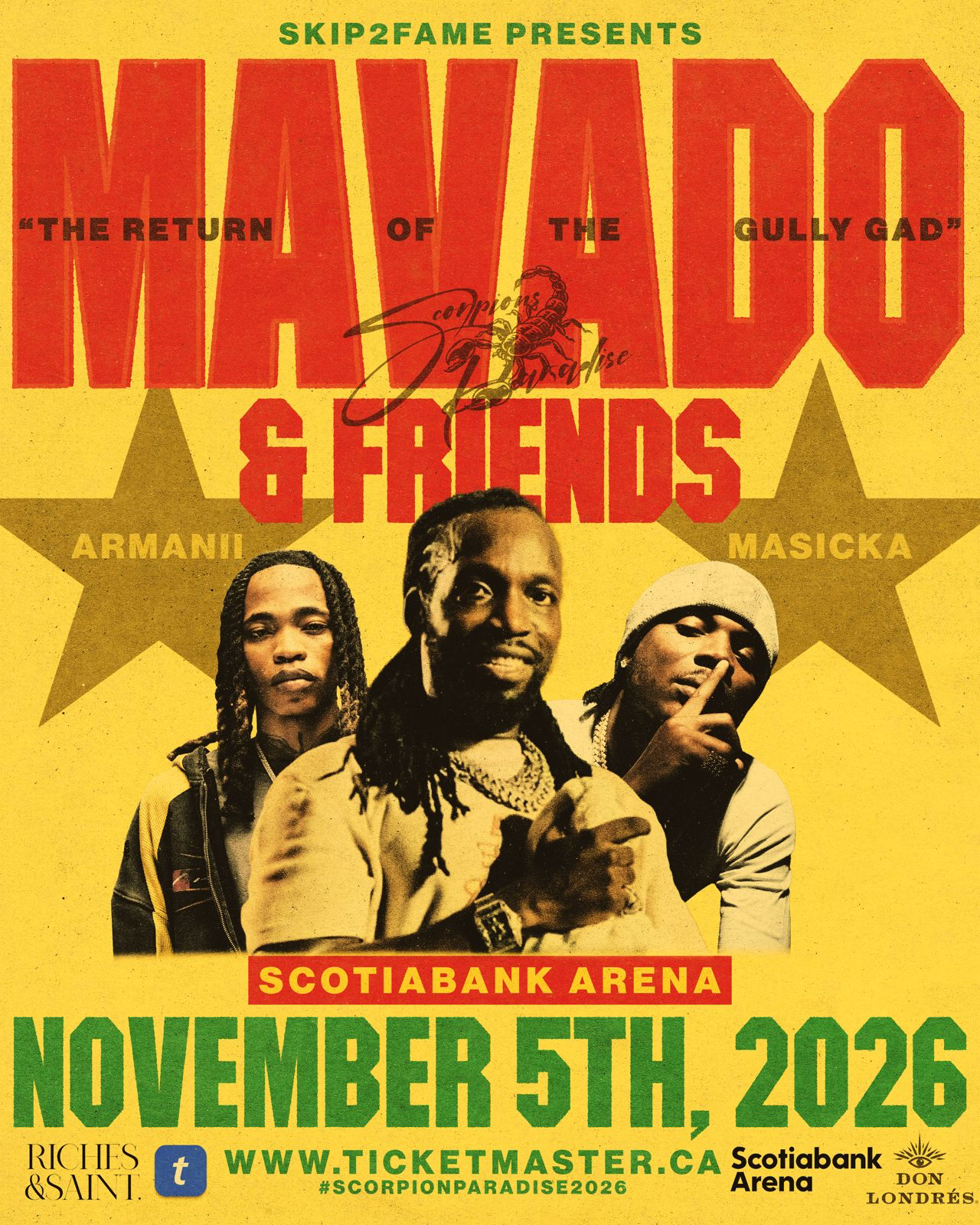 MAVADO & FRIENDS FLYER Mavado & Friends - The Return of the Gully Gad